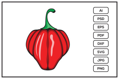 A habanero pepper design illustration