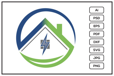 House green energy logo design illustration