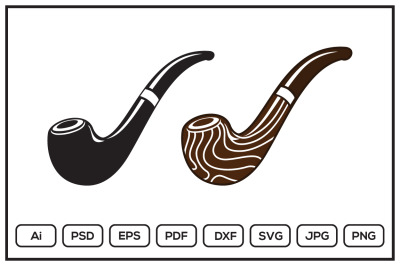 Tobacco pipe design illustration