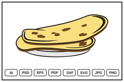 Indian prata bread design illustration