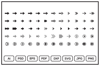 Set of arrows sign design illustration