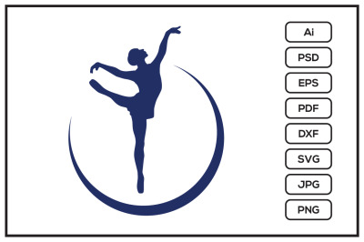 Silhouette ballet design illustration