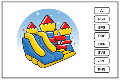 Bounce house design illustration