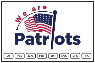 We are patriots with american flag design illustration