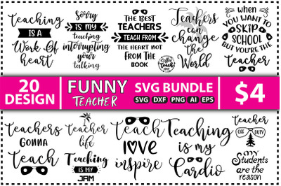 Funny Teacher SVG Design Bundle