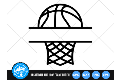 Basketball Hoop Frame SVG | Basketball SVG | Split Name Frame SVG