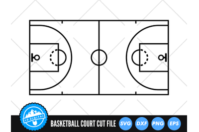 Basketball Court SVG | Basketball SVG | Basketball Court Outline