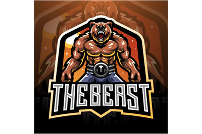 Bear fighter esport mascot logo