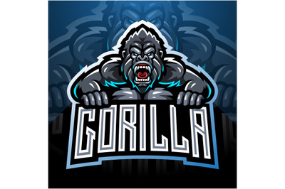 Angry gorilla mascot logo desain
