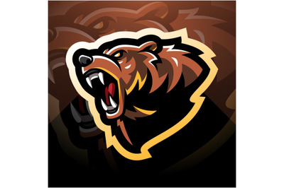 Bear head mascot logo design