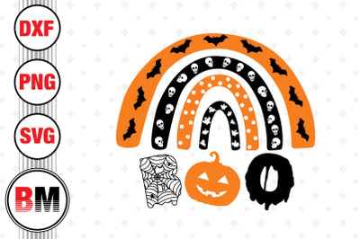 Boo Halloween Rainbow SVG, PNG, DXF Files