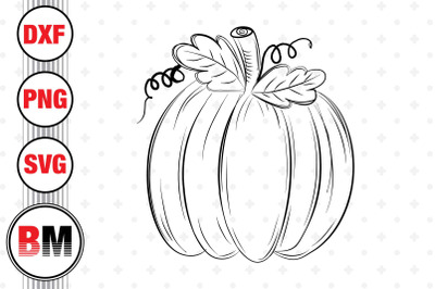 Hand Drawn Pumpkin SVG, PNG, DXF Files