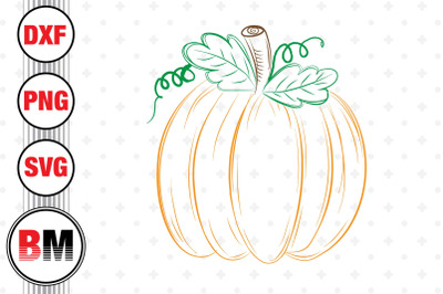 Hand Drawn Pumpkin SVG, PNG, DXF Files