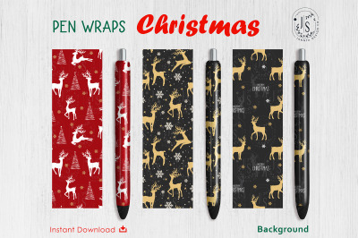 Christmas Reindeer Pen Wraps File Set