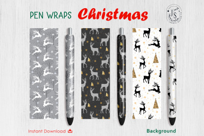 Christmas Reindeer Pen Wraps File Set