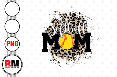 Softball Mom Distressed Leopard PNG Files