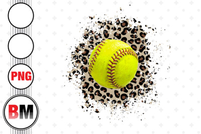 Softball Distressed Leopard PNG Files