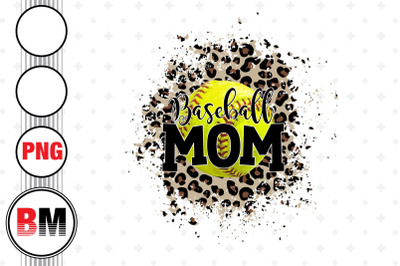 Softball Mom Distressed Leopard PNG Files