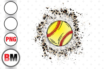 Softball Distressed Leopard PNG Files