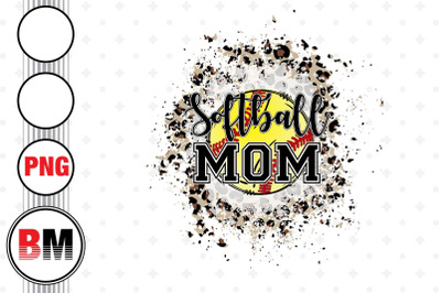 Softball Mom Distressed Leopard PNG Files