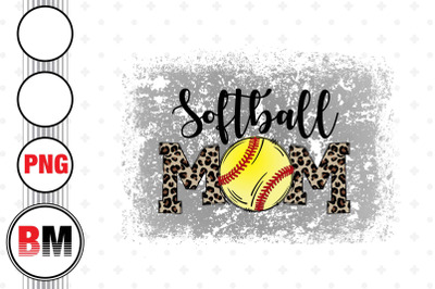 Softball Mom Distressed Leopard PNG Files