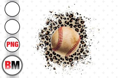 Baseball Distressed Leopard PNG Files