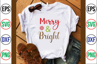 Merry &amp; Bright svg cut file