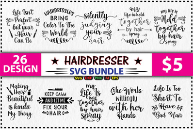 Hairdresser SVG Design Bundle, Voi 2