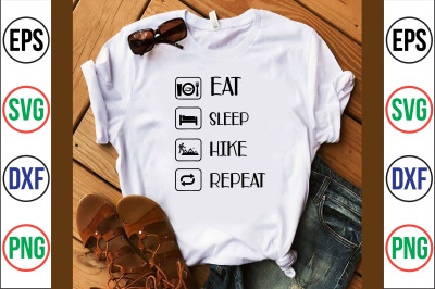 eat sleep hike repeat svg cut file