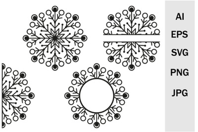 Openwork Christmas snowflake template, svg cutting files