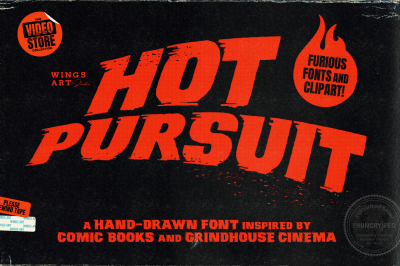 Hot Pursuit: A Hand-Drawn Grind-house Roller Derby Font