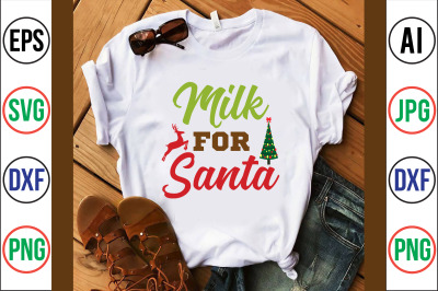 Milk for Santa svg cut file