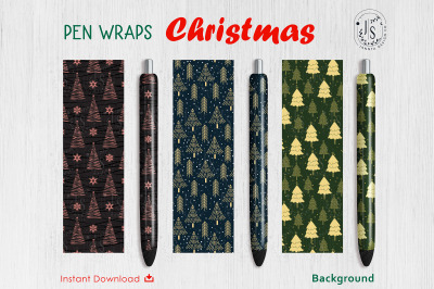 Christmas Tree Pen Wraps File Set