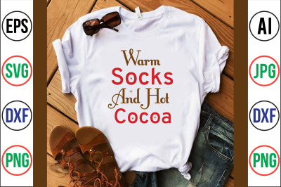 warm socks and hot cocoa svg cut file