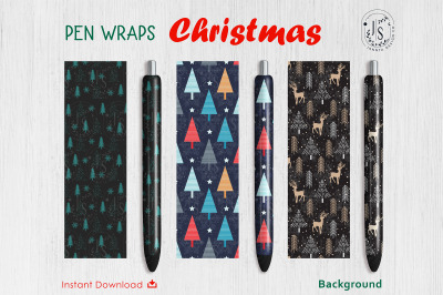 Christmas Tree Pen Wraps File Set