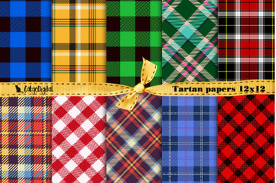 Tartan Pattern Papers Digital Scrapbooking