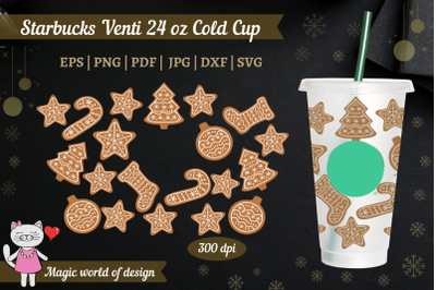 Funny holiday cookie for Starbucks 24oz