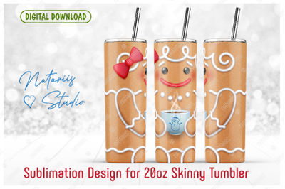 Christmas Gingerbread sublimation design - 20oz TUMBLER