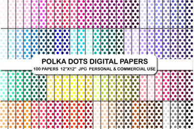 Polka dot pattern digital papers, Polka dots background