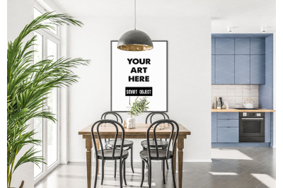 Interior scene artwork background frame mockup