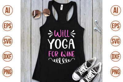 will yoga for wine svg cut file