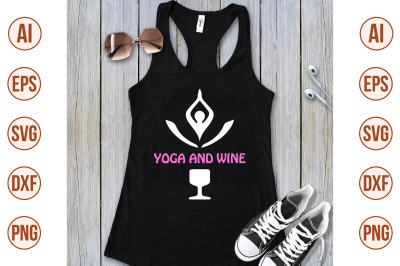 yoga and wine svg cut file