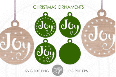 Joy Christmas ornament SVG