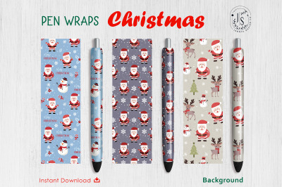 Christmas Santa Claus Pen Wraps File Set