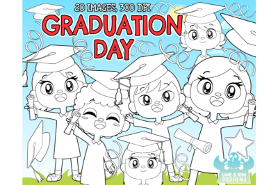 Graduation Day Digital Stamps - Lime and Kiwi Designs