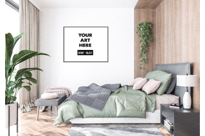 Interior scene artwork background frame mockup