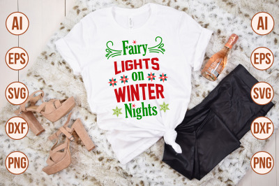 Fairy Lights on Winter Nights svg cut file