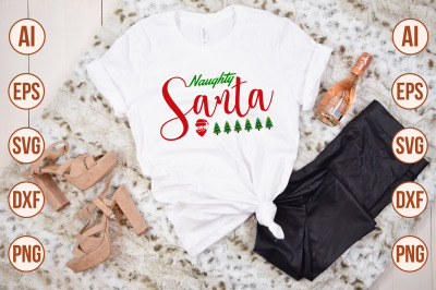 Naughty Santa svg cut file