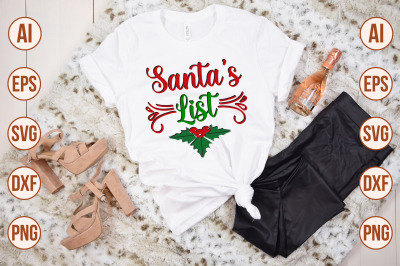 Santas List svg cut file