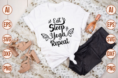 eat sleep yoga repeat svg cut file